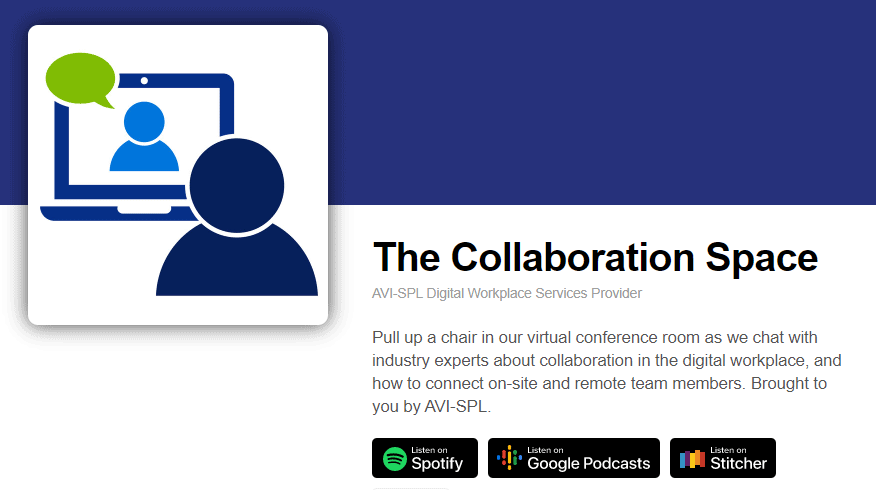 collaboration space podcast on using digital signage to share COVID-19 information