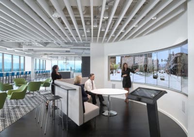 CBRE collaboration space with video wall