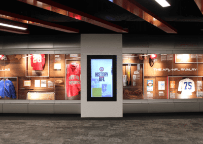 Portrait interactive touch display in Kansas City Chiefs Hall of Honor