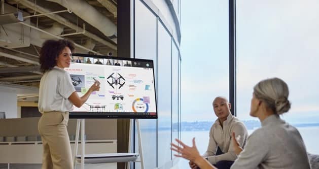 Microsoft Surface Hub 2S in person meeting