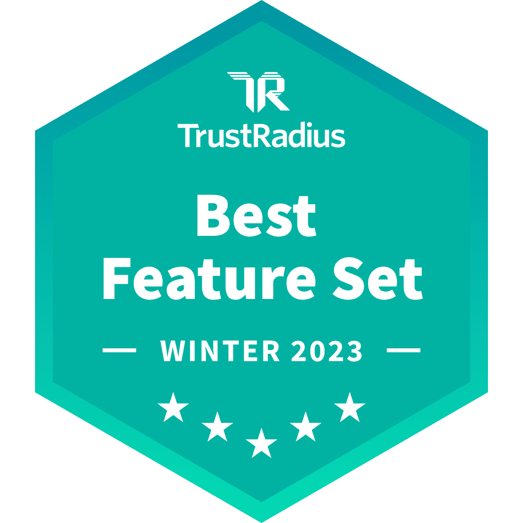 TrustRadius Award Winter Best Feature Set video conferencing