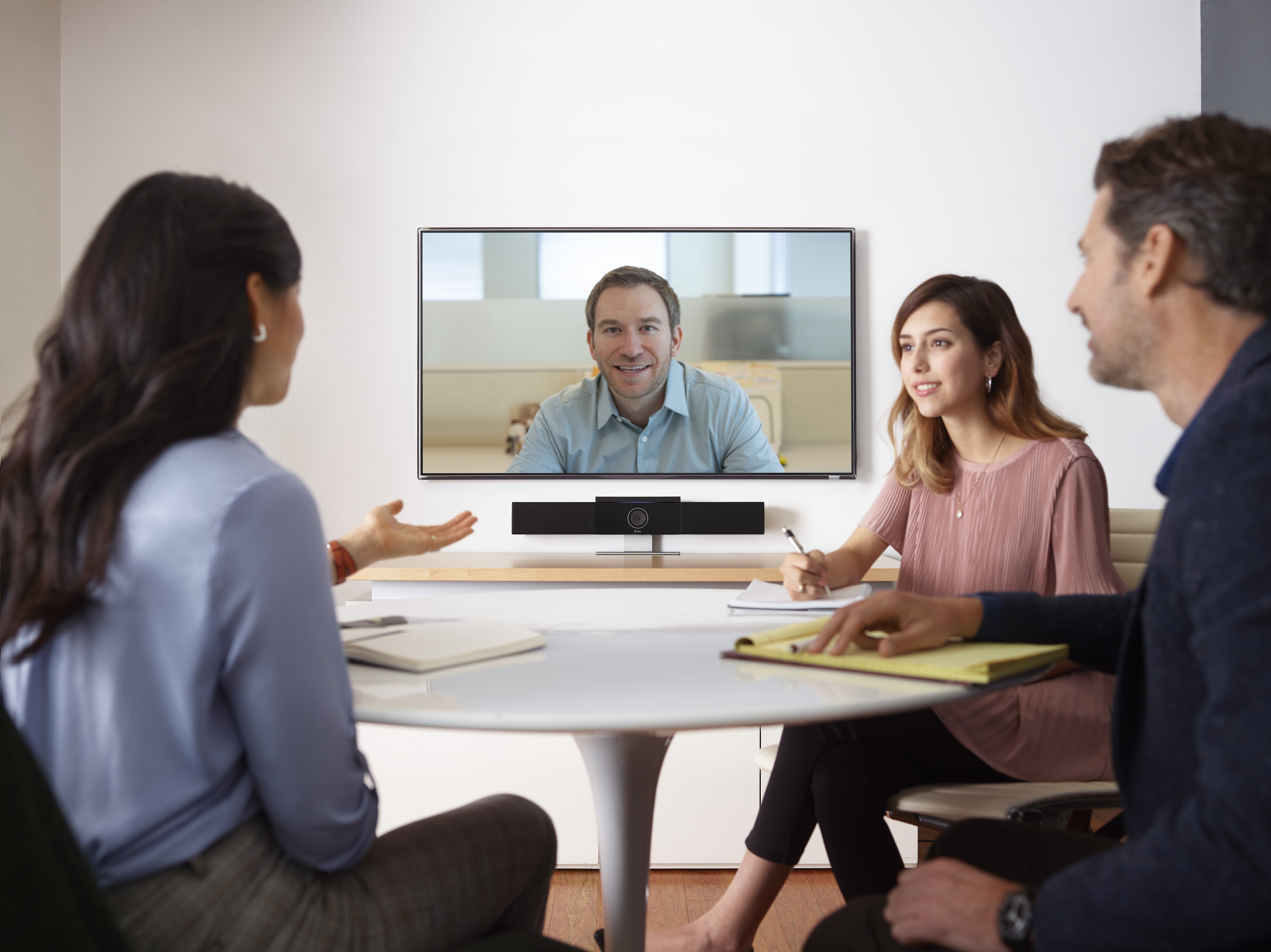 Conference room with Poly E70 and Microsoft teams for better hybrid meeting experiences