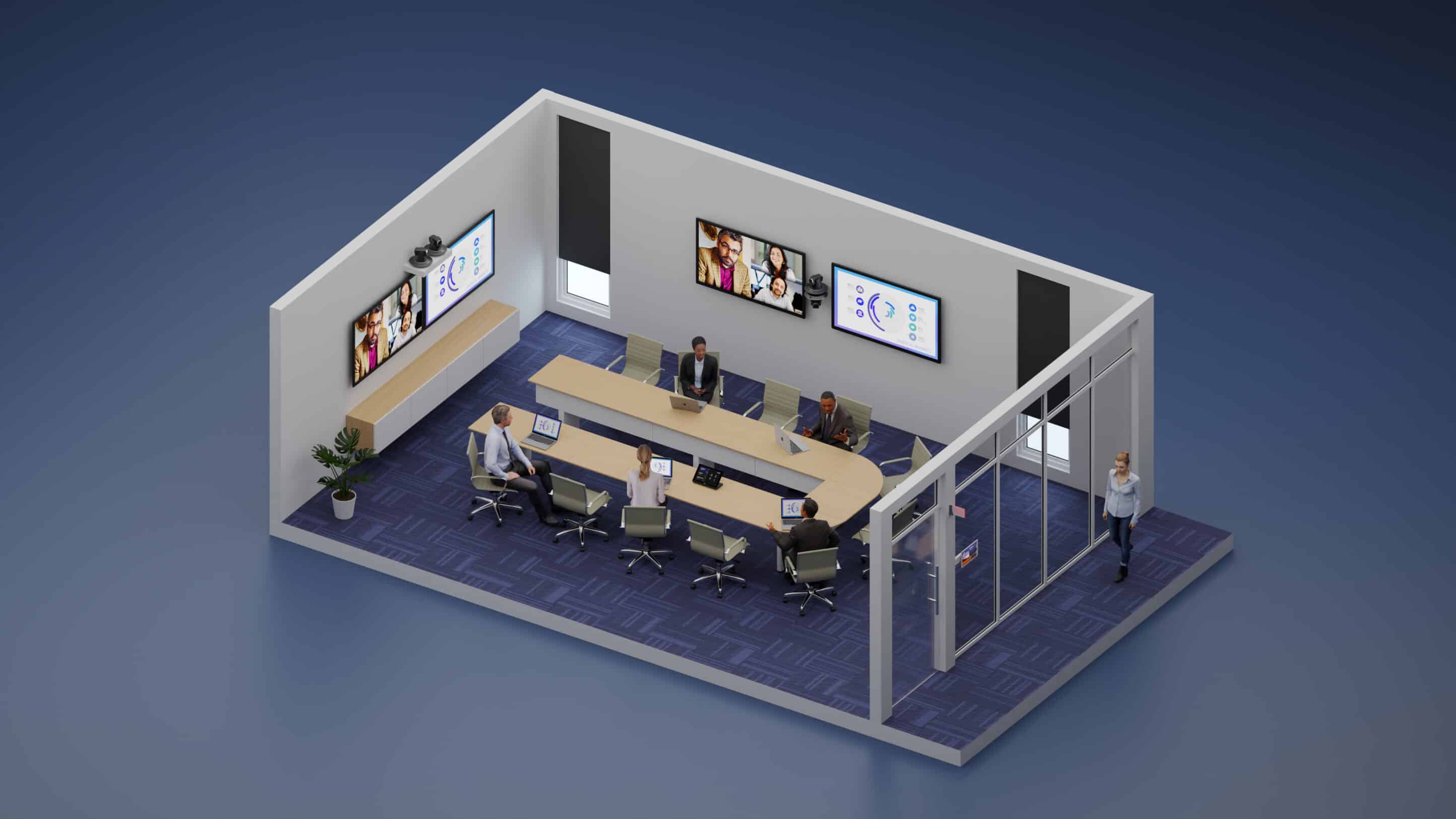 Crestron conference rendering with Sightline experience
