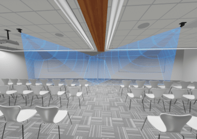 Rose State College's Tanenbaum Aerospace and Cybersecurity Center four-way dividable classroom virtual reality design