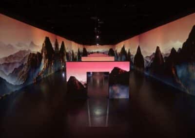 Arte Museum expansive mountain view video wall display