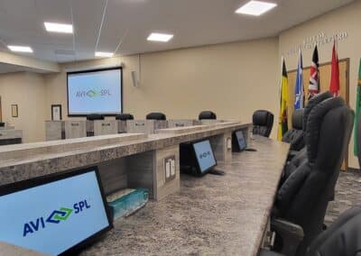 City of North Battleford - Don Ross Community Centre council chambre location view of individual Samsung monitors