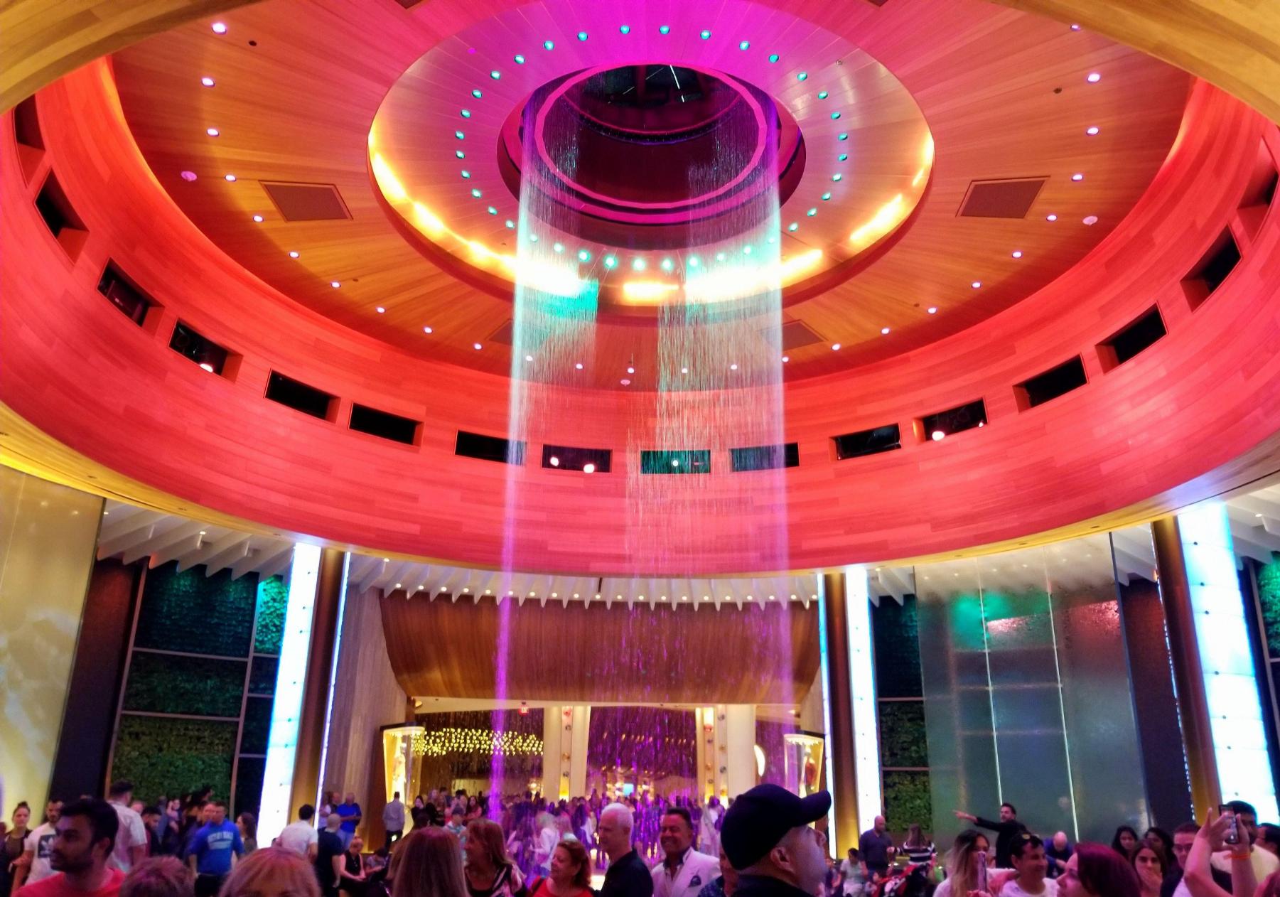 jellyfish hologram display in a hotel lobby