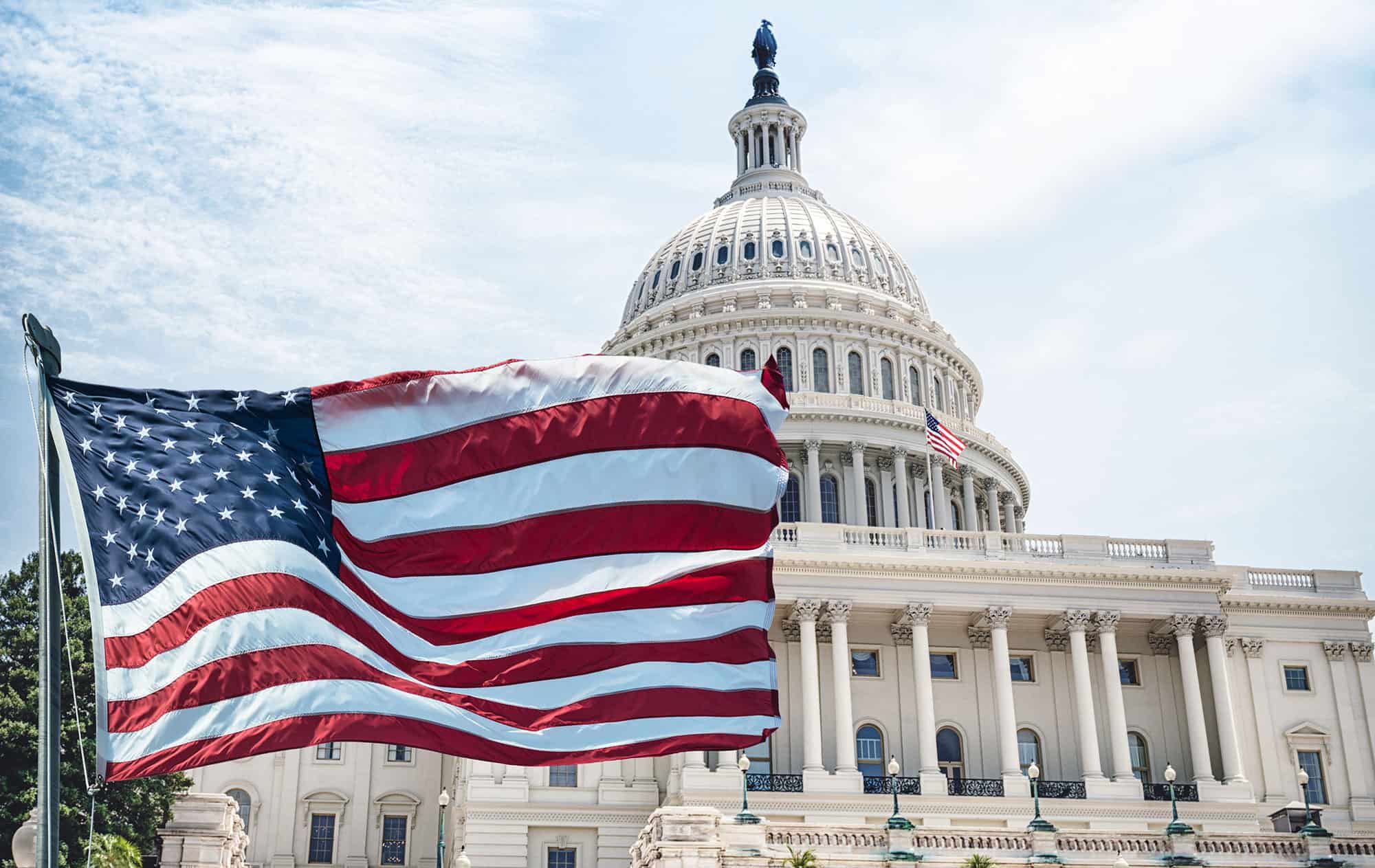 U.S. Capitol with American Flag