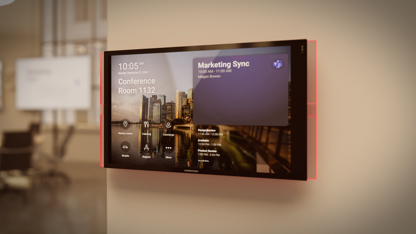 Crestron scheduling panel outside conference room