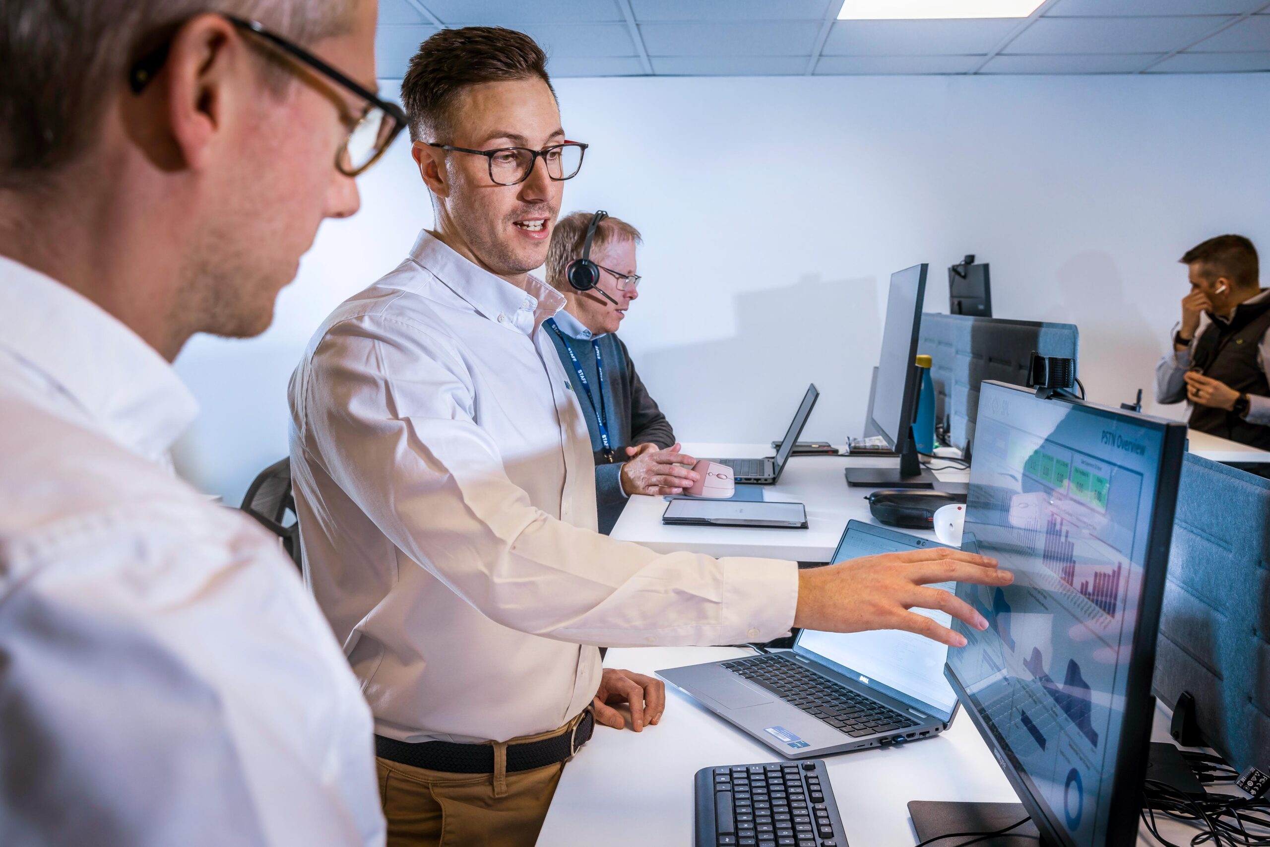 student and instructor completing cybersecurity training on a computer