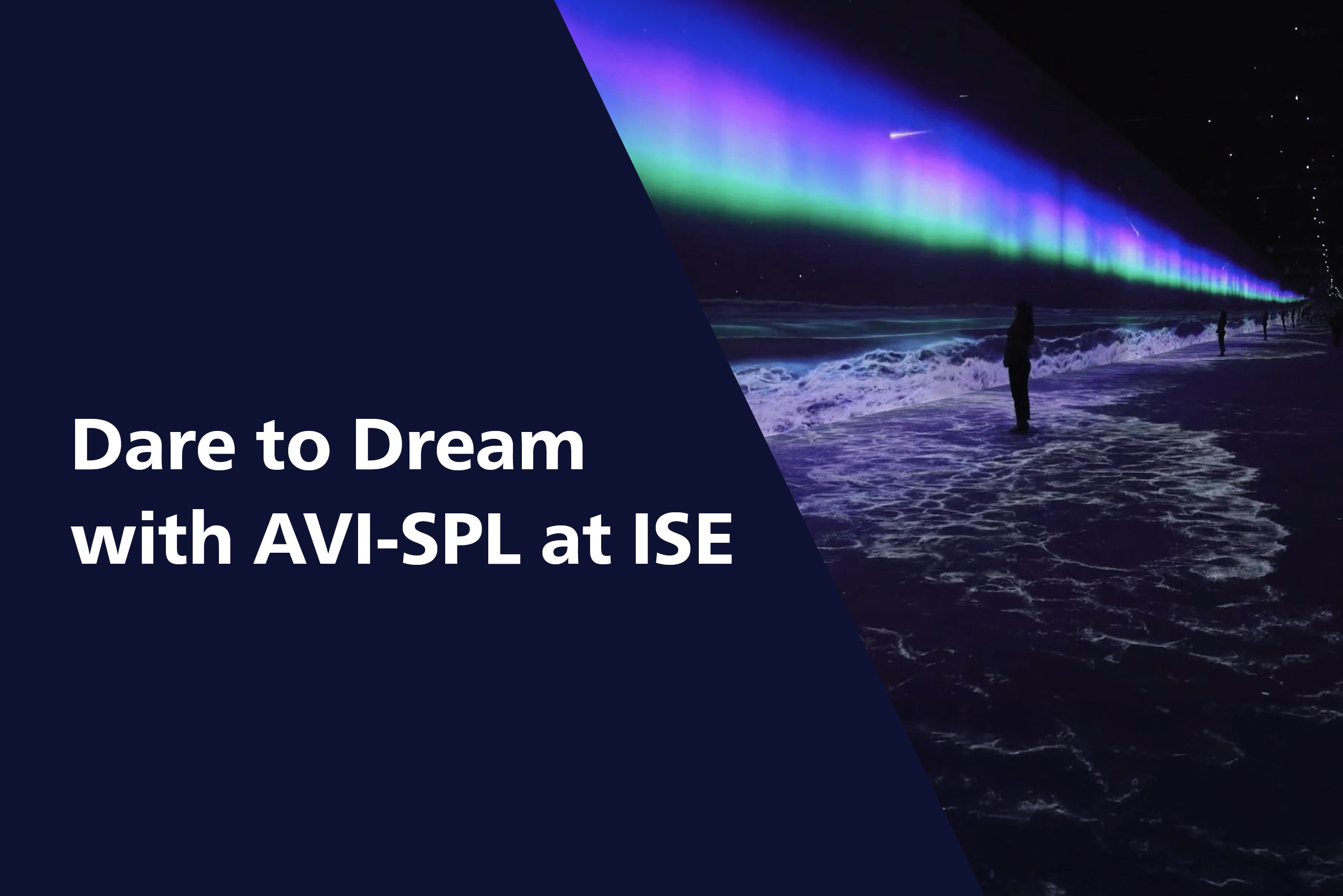 ISE event banner with projection image