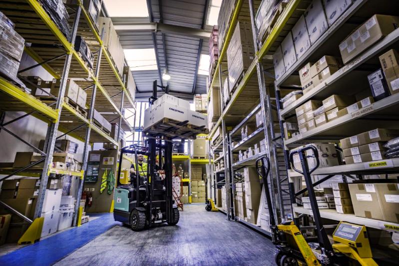 forklift lifting sustainable AV technology