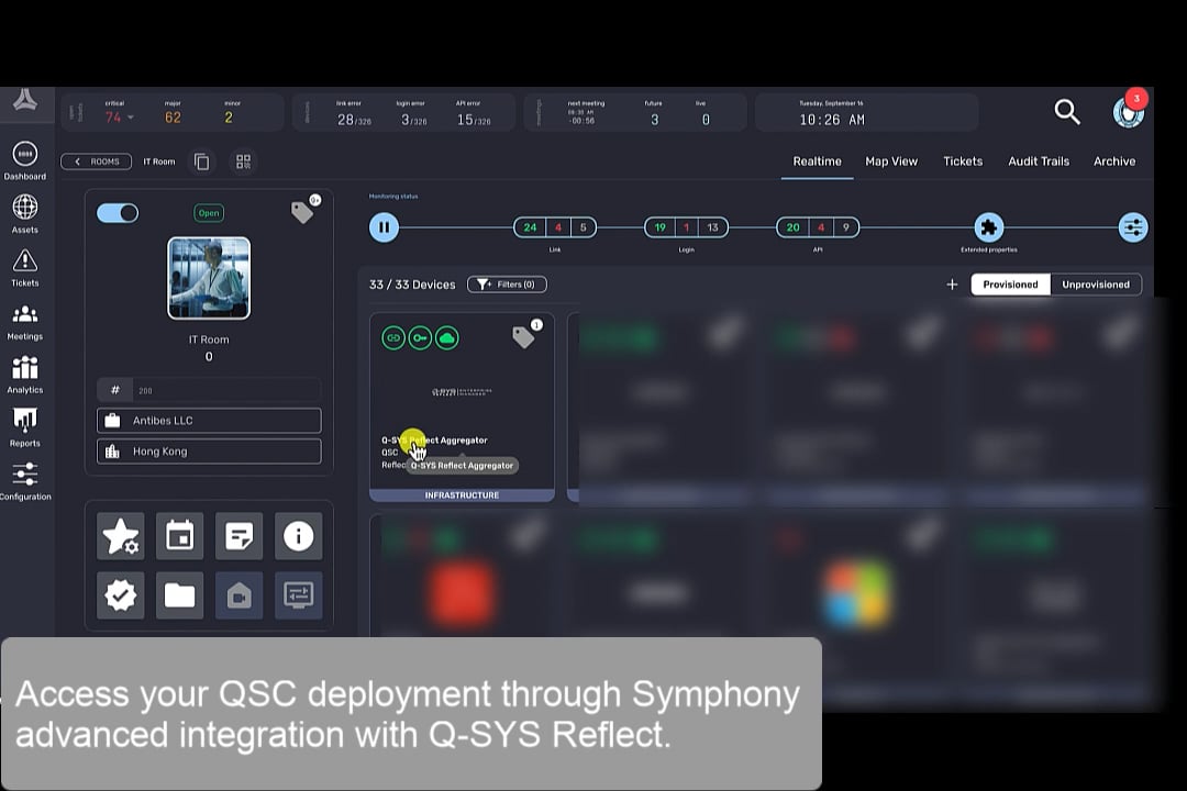Symphony and Q-SYS integration helps ROI meeting room calculations screenshot