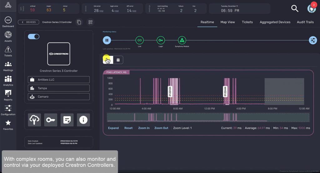 Symphony Crestron Complex Rooms screenshot
