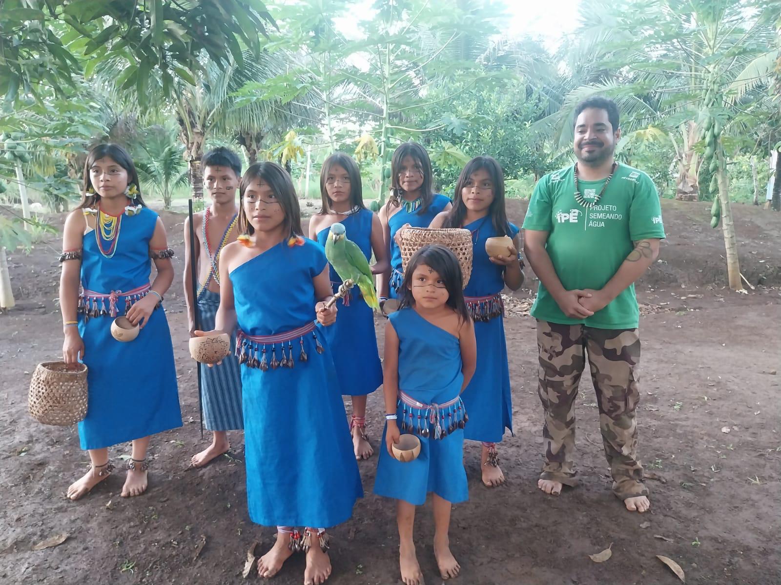 Gabriel with Shuar youth