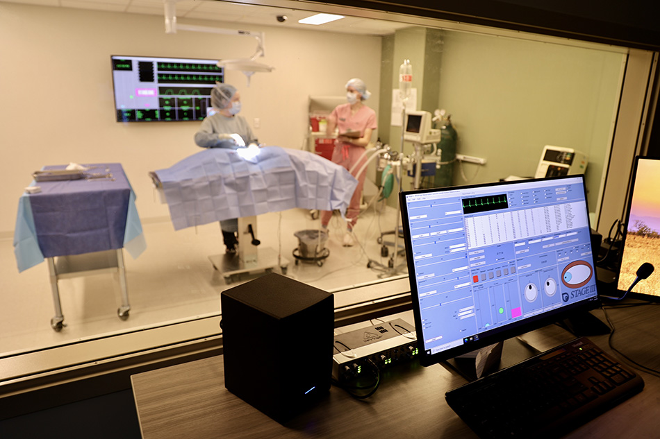 View of the VALT software on a monitor in the simulation control room