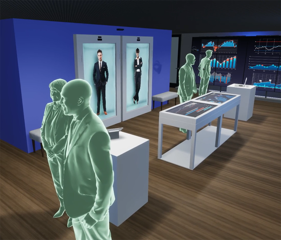 immersive collaboration space real-time design screenshot with people icons