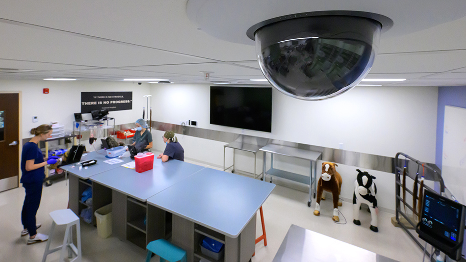 Axis cameras in place in one of the Simulation-Based Education labs in Washington State University's College of Veterinary Medicine on Wednesday, Dec. 3, 2025, in Pullman. (College of Veterinary Medicine/Ted S. Warren)