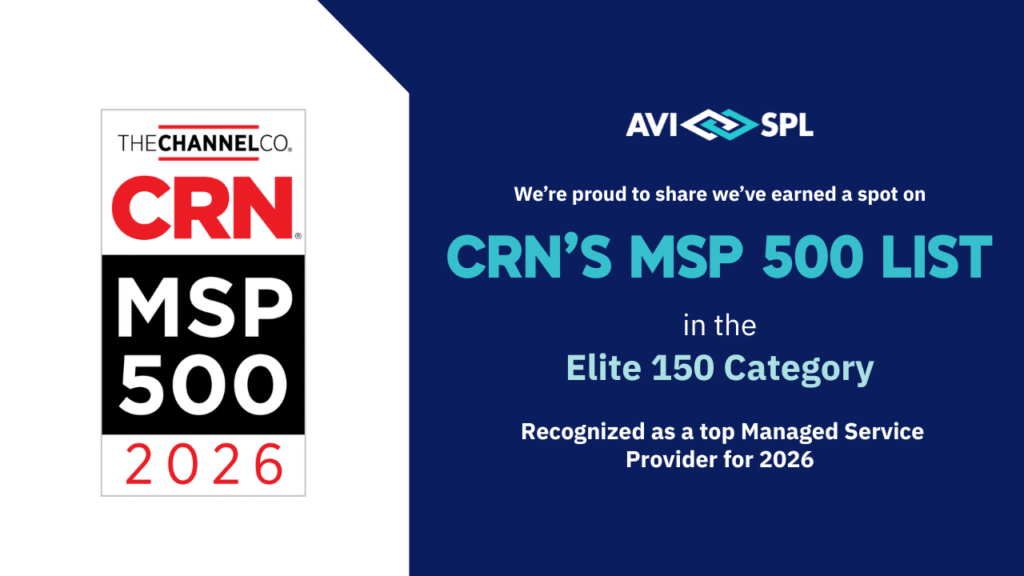 CRN MSP 500 2026 - AVI-SPL in the Elite 150 Category