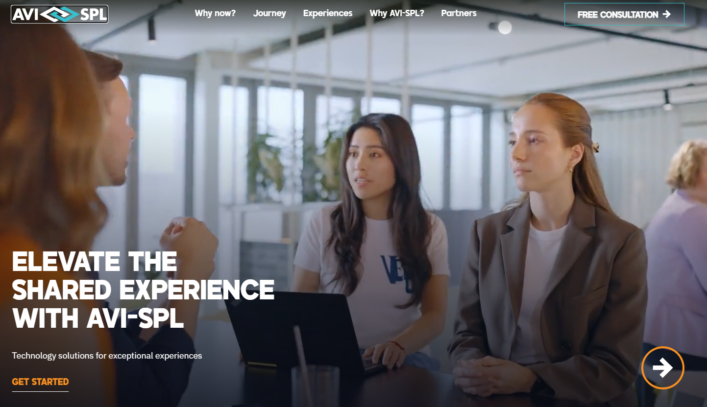 Three woman meeting in an open offfice space