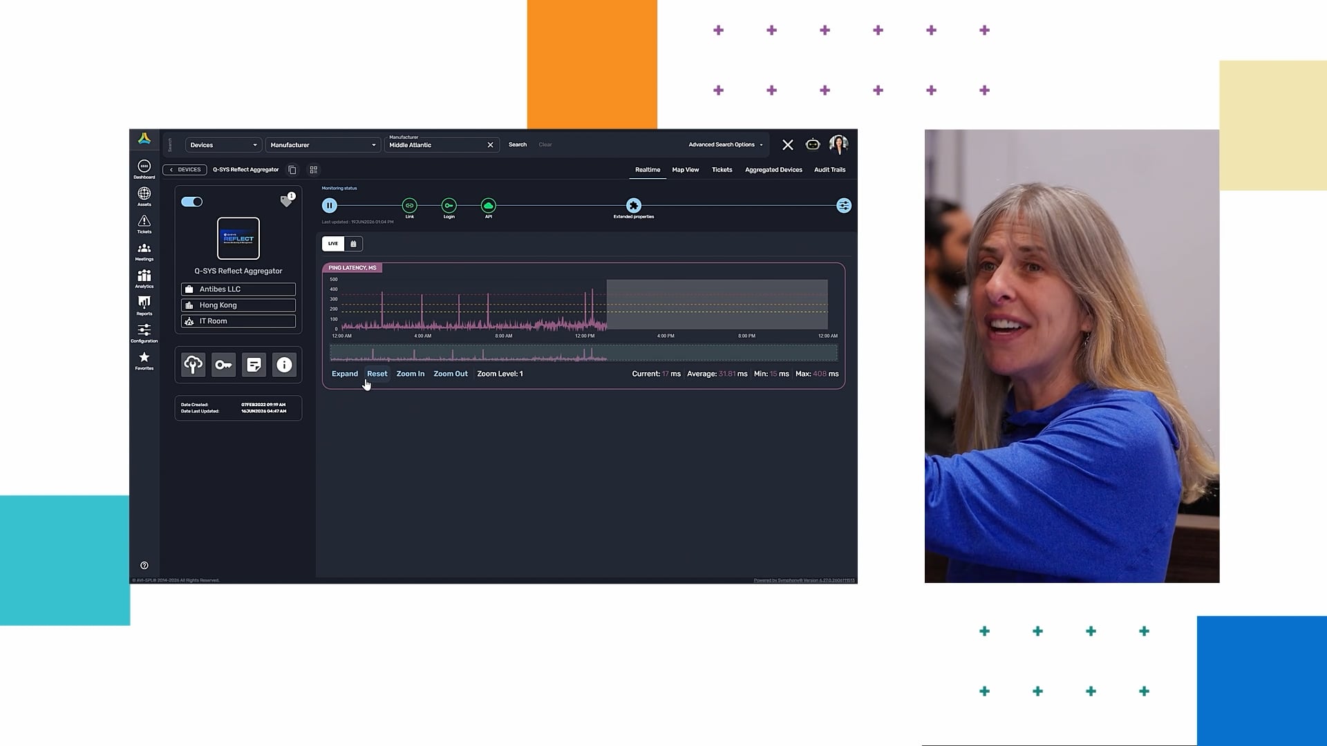 Lauire Berg showing Sympohny software on a large screen