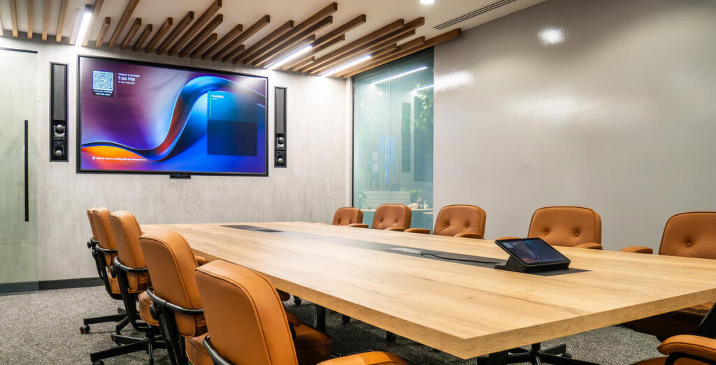 high-performance boardroom powered by Q-SYS