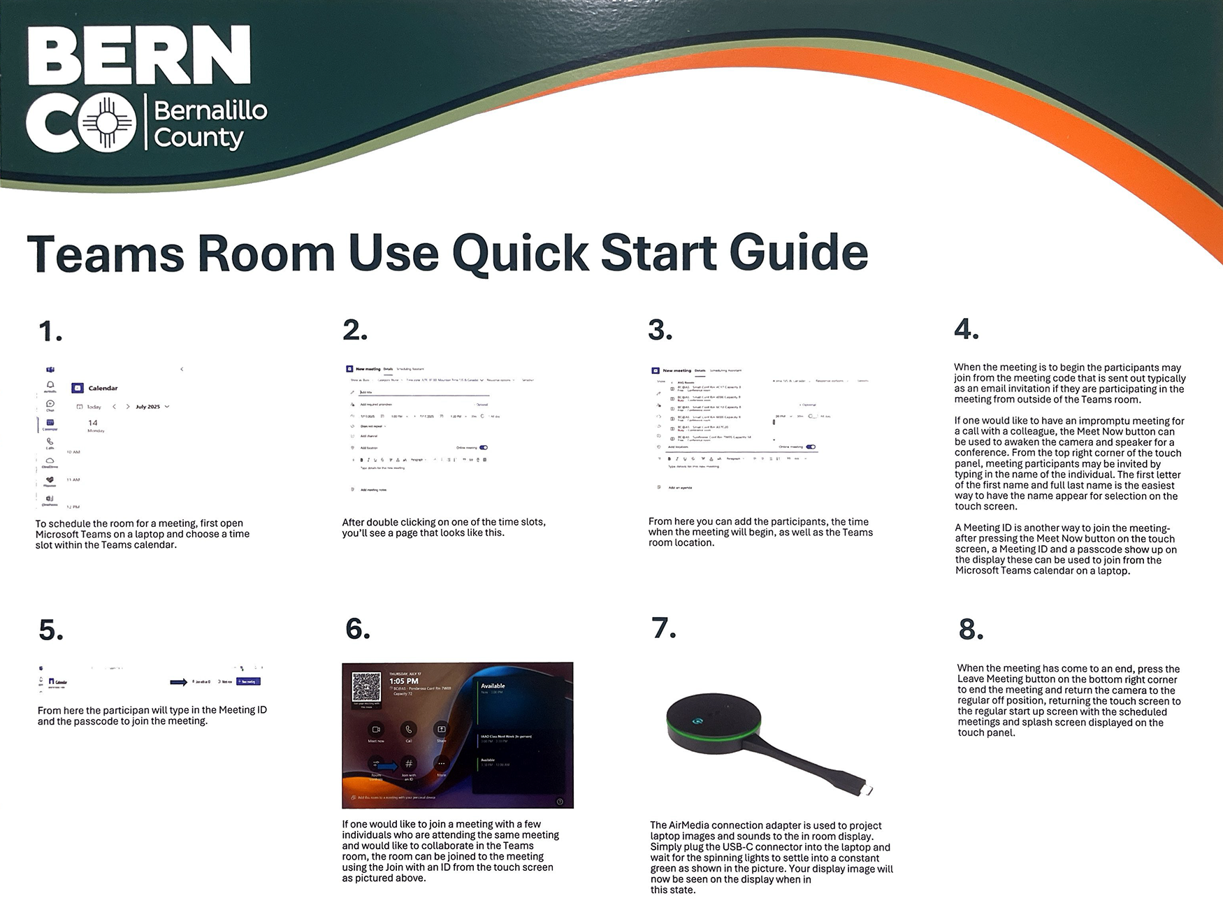 Room Use Quickstart for New Camera, Soundbar and AirMedia Conference Rooms